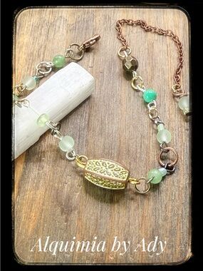 Vintage +Green Turquoise aventurine dainty bracelet